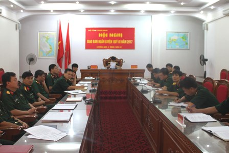 Quang cảnh Hội nghị tại điểm cầu BCHQS tỉnh Lai Châu