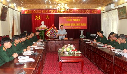 Đồng chí Nguyễn Khắc Chử, Bí thư Tỉnh uỷ - Bí thư Đảng uỷ Quân sự tỉnh kết luận Hội nghị