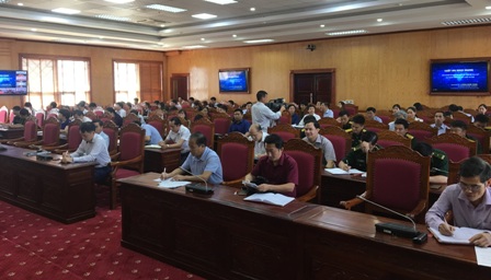 Các đại biểu tham dự Hội nghị tại điểm cầu Lai Châu