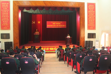 Toàn cảnh hội nghị giao ban công tác quân sự, quốc phòng quý I