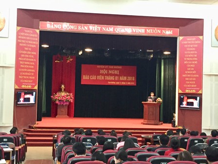 Quang cảnh Hội nghị tại điểm cầu Huyện ủy Tam Đường