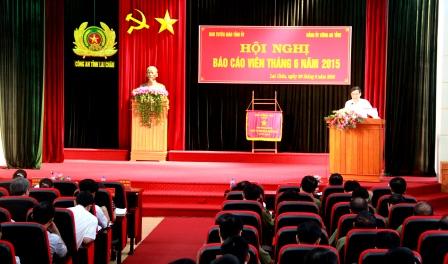 Hội nghị Báo cáo viên cấp tỉnh tháng 6/2015 - tuyên truyền truyền thống 70 năm Ngày thành lập CAND Việt Nam, 10 năm Ngày hội toàn dân bảo vệ an ninh Tổ quốc...