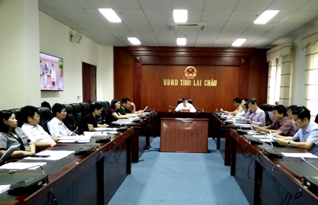 Các đại biểu tham dự Hội nghị tại điểm cầu Lai Châu