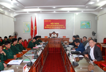 Quang cảnh hội nghị tại điểm cầu Bộ CHQS tỉnh Lai Châu