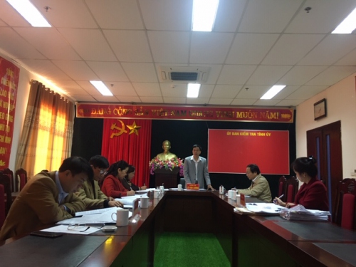Đ/c Lê Văn Lương - UVBTVTU, Chủ nhiệm UBKT Tỉnh ủy phát biểu kết luận phiên họp