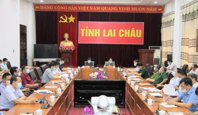 Quang cảnh cuộc họp tại điểm cầu Lai Châu