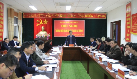 Đồng chí Nguyễn Ngọc Vinh - Ủy viên BTV Tỉnh ủy -  Chủ nhiệm Ủy ban Kiếm tra Tỉnh ủy phát biểu kết luận tại Hội nghị.