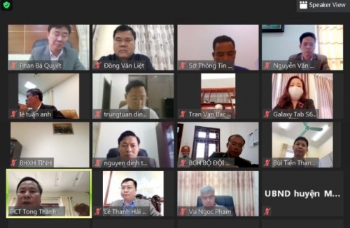 Hình ảnh các đại biểu tham dự cuộc họp trực tuyến