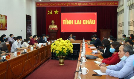 Quang cảnh Hội nghị tại điểm cầu tỉnh Lai Châu