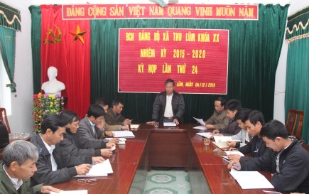 Ban Chấp hành Đảng bộ xã Thu Lũm họp tổng kết công tác xây dựng Đảng năm 2018, triển khai nhiệm vụ năm 2019