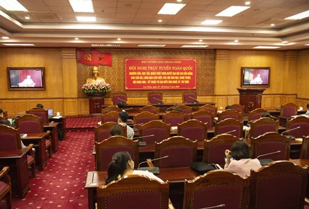 Quang cảnh hội nghị tại điểm cầu tỉnh Lai Châu