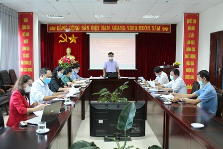 Quang cảnh cuộc họp của UBKT Đảng ủy Khối các cơ quan và doanh nghiệp tỉnh