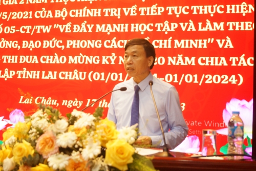 Đồng chí Lê Văn Lương - Phó Bí thư Thường trực Tỉnh ủy phát biểu chỉ đạo tại Hội nghị