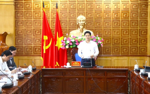 Đồng chí Vũ Mạnh Hà - Ủy viên dự khuyết Trung ương Đảng, Phó Bí thư Thường trực Tỉnh ủy phát biểu kết luận Hội nghị