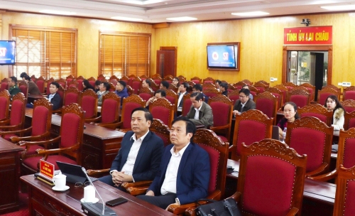 Các đại biểu dự Hội nghị tại điểm cầu Tỉnh ủy