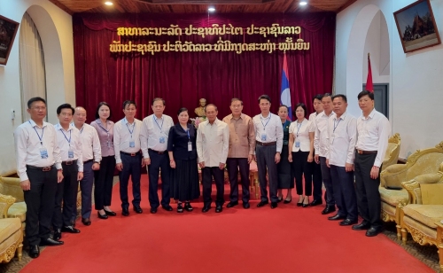 Bí thư Tỉnh ủy Lai Châu Giàng Páo Mỷ thăm và làm việc tại tỉnh Luông Pha Bang (Lào)