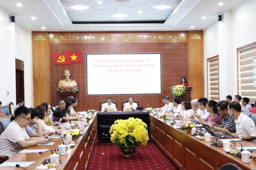 Đoàn công tác của Thứ trưởng Bộ Y tế và Trưởng đại diện Quỹ dân số Liên Hợp quốc làm việc tại tỉnh Lai Châu