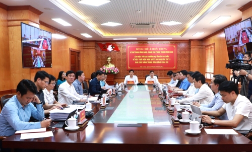 Đồng chí Lê Hoài Trung - Bí thư Trung ương Đảng, Chánh Văn phòng Trung ương Đảng làm việc với Ban Thường vụ Tỉnh ủy Lai Châu