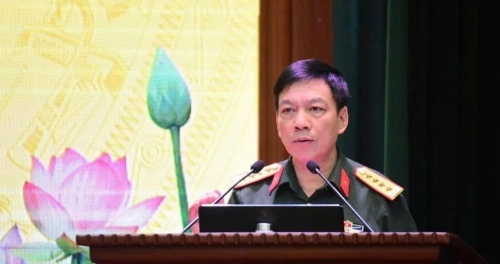 Đại tá Nguyễn Thế Mạnh – Phó Cục trưởng, Cục Tuyên huấn phát biểu kết luận Hội nghị