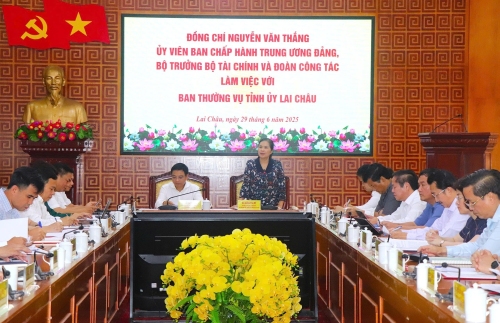Bộ Trưởng Bộ Tài chính làm việc với Ban Thường vụ Tỉnh uỷ Lai Châu