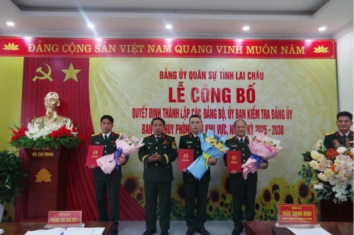 Bộ Chỉ huy Quân sự tỉnh: Công bố quyết định thành lập các Đảng bộ, Ủy ban Kiểm tra Đảng ủy Ban Chỉ huy phòng thủ khu vực