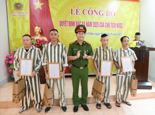 Lai Châu: 8 phạm nhân được đặc xá đợt 2 năm 2025