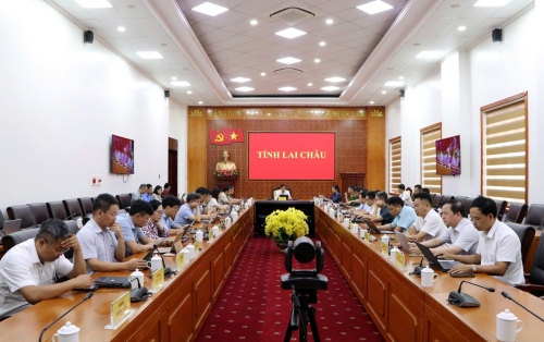 Quang cảnh phiên họp tại điểm cầu tỉnh Lai Châu