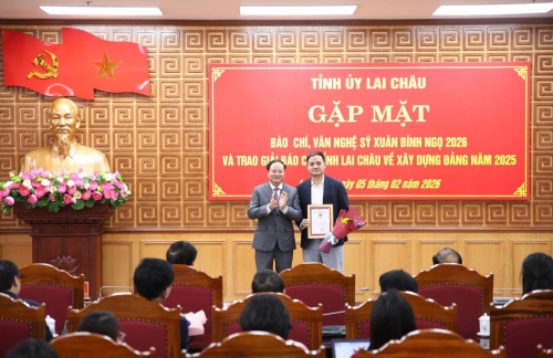 Gặp mặt báo chí, văn nghệ sỹ Xuân Bính Ngọ 2026 và trao Giải Báo chí tỉnh Lai Châu về xây dựng Đảng năm 2025
