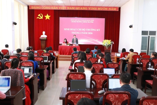 Đảng ủy các cơ quan Đảng tỉnh tổ chức sinh hoạt chi bộ mẫu thường kỳ năm 2026