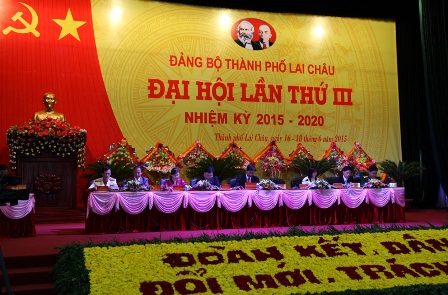 Đại hội đại biểu Đảng bộ thành phố Lai Châu lần thứ III (ảnh: KK)