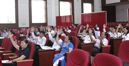Các đại biểu biểu quyết tại kỳ họp