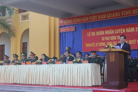  Đồng chí Đỗ Ngọc An, Phó Bí thư Tỉnh ủy, Chủ tịch UBND tỉnh  phát biểu khai mạc tại buổi lễ