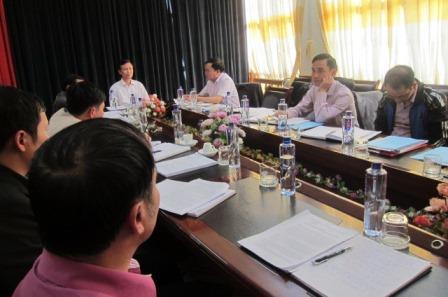 Quang cảnh buổi làm việc của Đoàn với UBND huyện Sìn Hồ