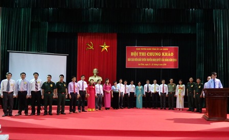 Các thí sinh dự Hội thi chung khảo Báo cáo viên giỏi tuyên truyền nghị quyết của Đảng năm 2016