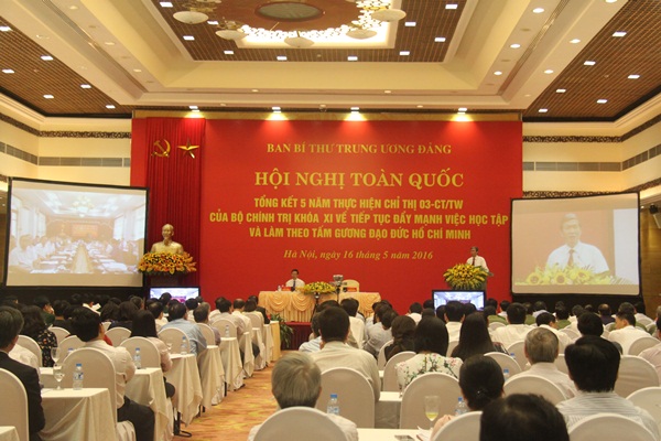 Hội nghị toàn quốc tổng kết 5 năm thực hiện Chỉ thị số 03-CT/TW  của Bộ Chính trị khóa XI về tiếp tục đẩy mạnh học tập và làm theo  tấm gương đạo đức Hồ Chí Minh