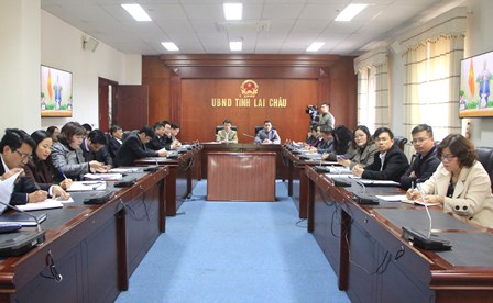 Quang cảnh Hội nghị tại điểm cầu tỉnh Lai Châu