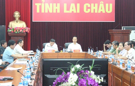 Đại biểu dự hội nghị tại điểm cầu tỉnh Lai Châu