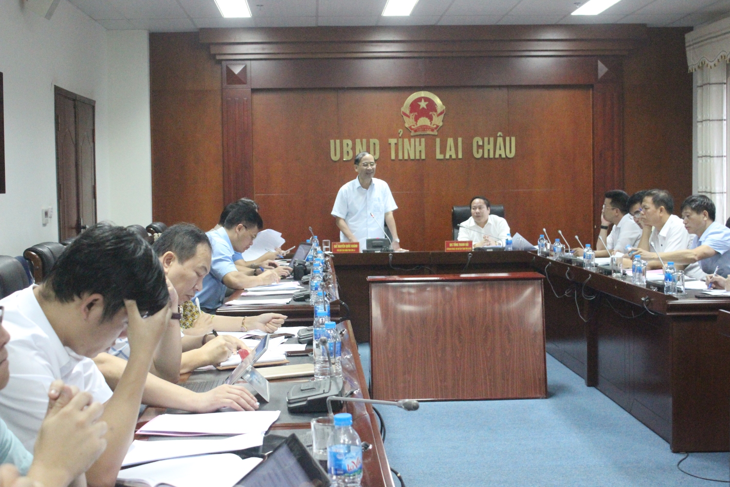 Đ/c Nguyễn Quốc Khánh - Phó Chủ tịch UBND tỉnh Sơn La phát biểu tại buổi làm việc