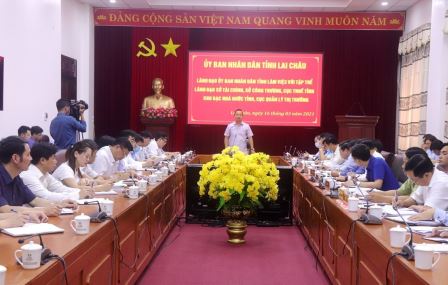 Đồng chí Trần Tiến Dũng, Phó Bí thư Tỉnh ủy, Chủ tịch UBND tỉnh kết luận tại buổi làm việc