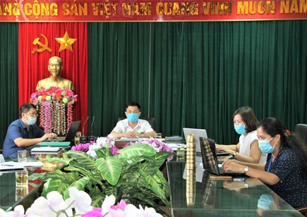 Quang cảnh Hội nghị tại điểm cầu Sở Giáo dục và Đào tạo tỉnh Lai Châu