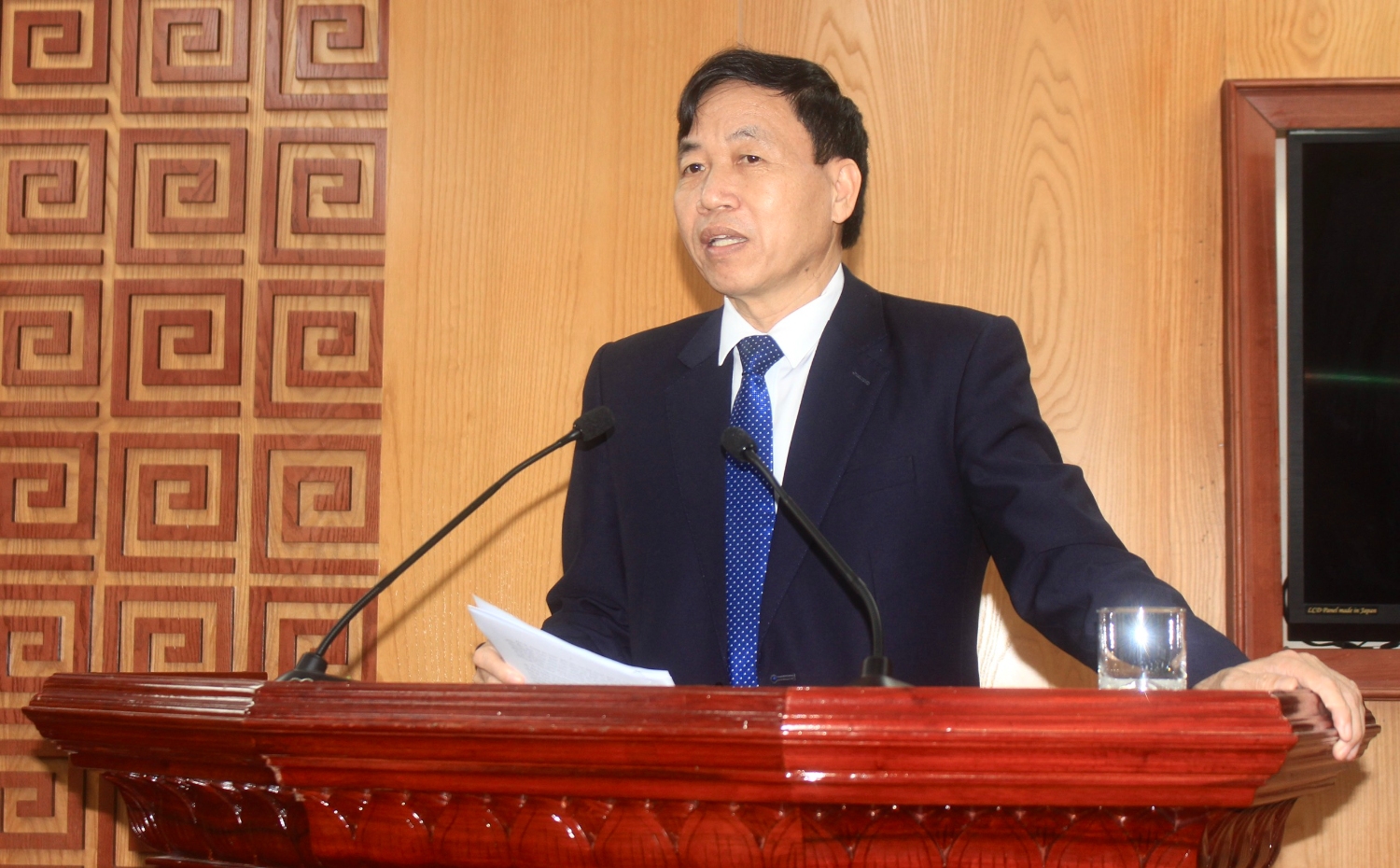Đồng chí Lê Văn Lương - Phó Bí thư Thường trực Tỉnh ủy phát biểu chỉ đạo tại Hội nghị