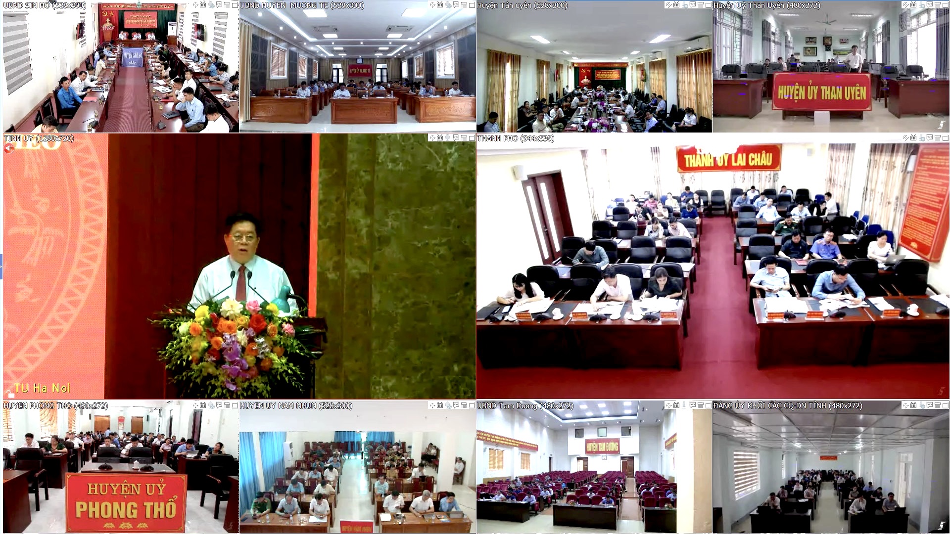 Quang cảnh Hội nghị tại các điểm cầu tỉnh Lai Châu