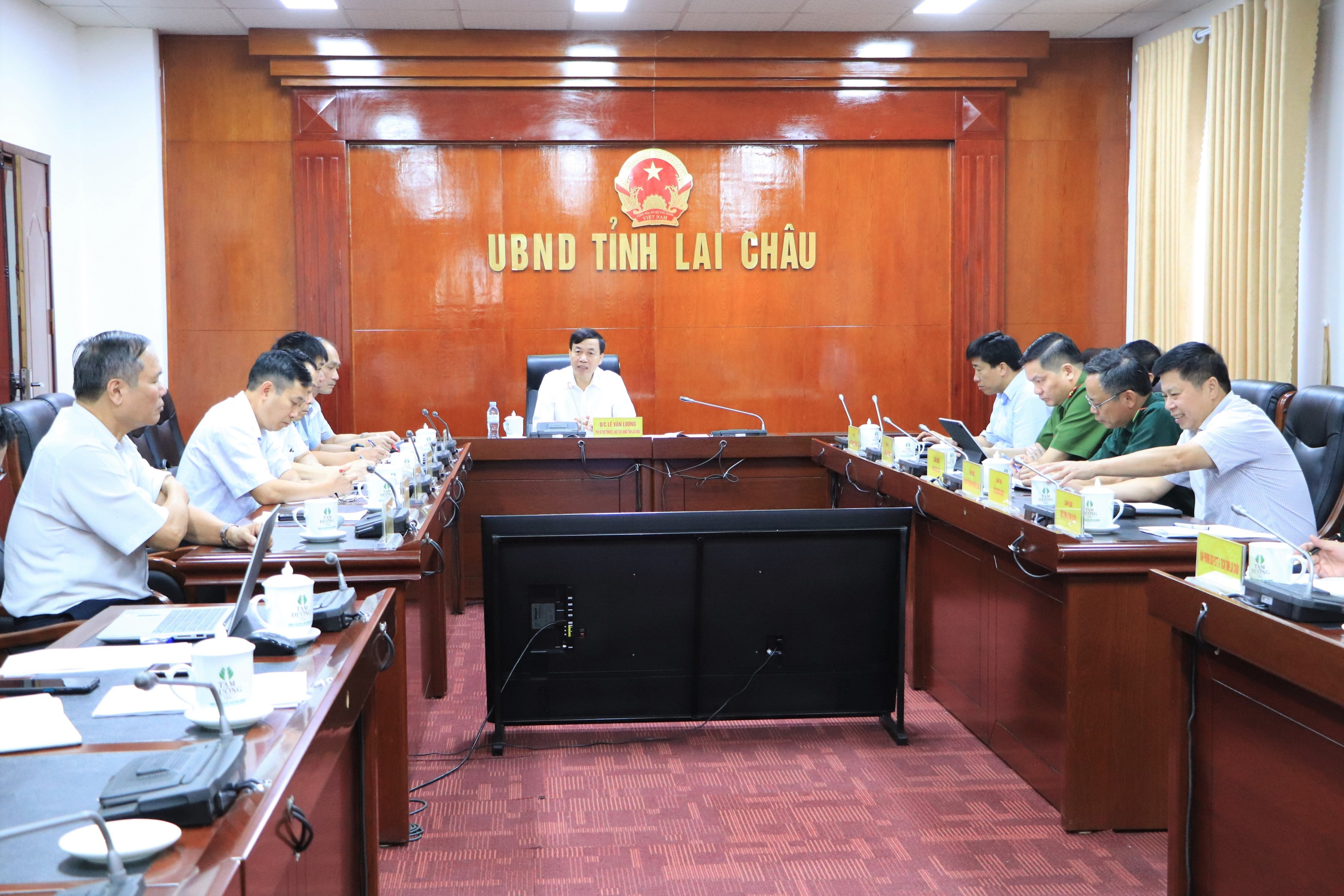 Quang cảnh cuộc họp tại điểm cầu tỉnh Lai Châu