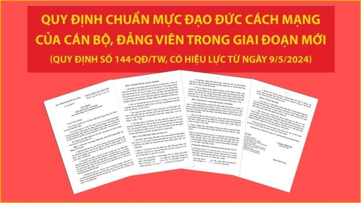 Quy định số 144-QĐ/TW về chuẩn mực đạo đức cách mạng của cán bộ, đảng viên trong giai đoạn mới