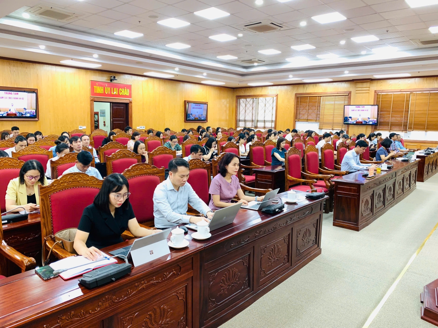 Các đại biểu dự Hội nghị tại điểm cầu tỉnh Lai Châu