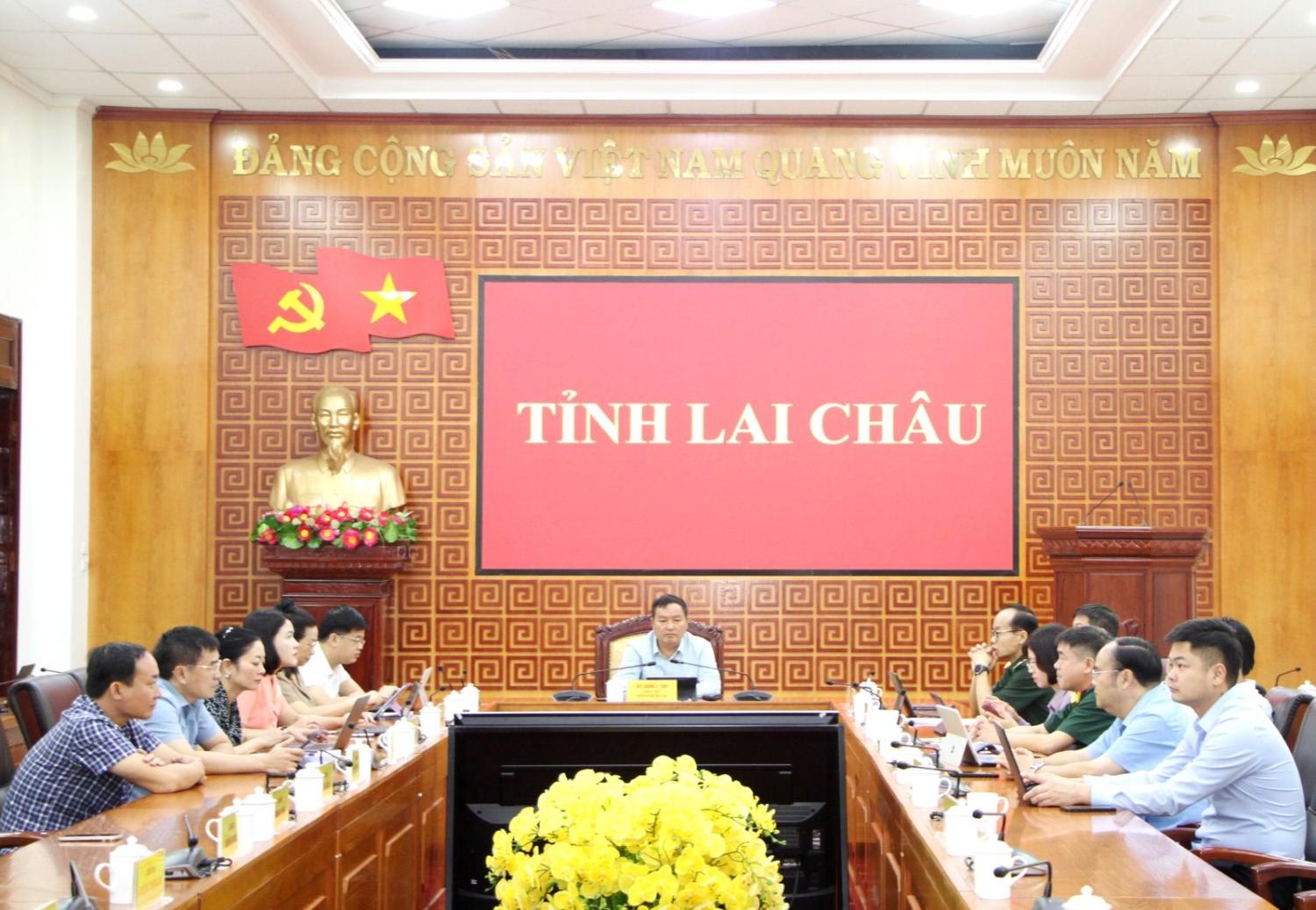 Quang cảnh Hội nghị tại điểm cầu tỉnh Lai Châu