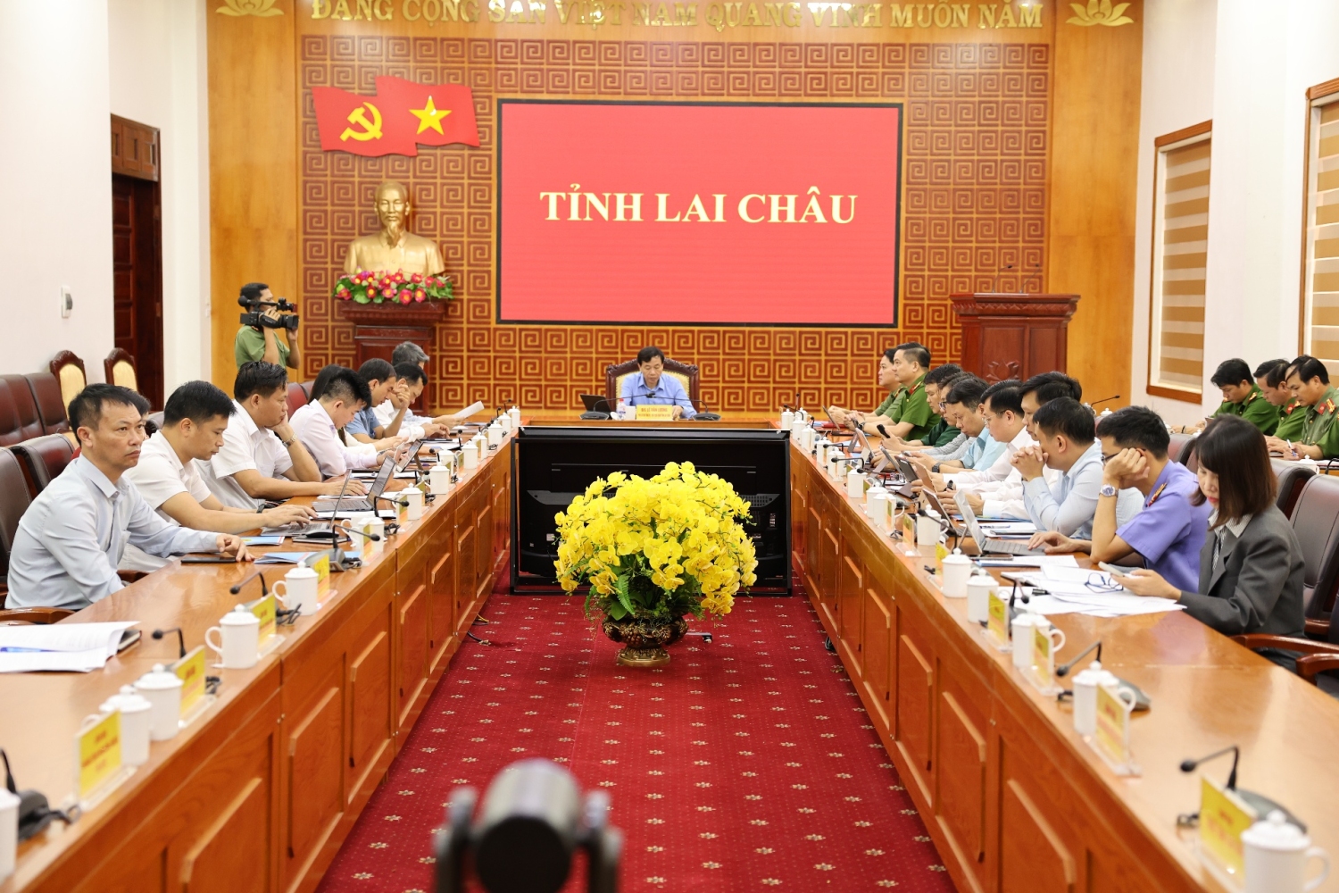 Quang cảnh Hội nghị tại điểm cầu tỉnh Lai Châu