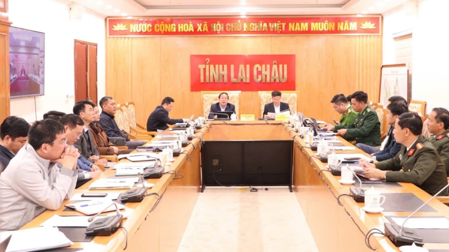 Quang cảnh Hội nghị tại điểm cầu tỉnh Lai Châu