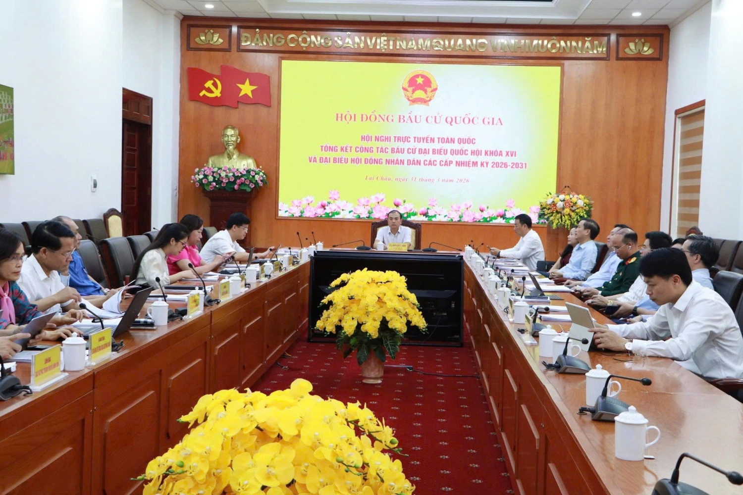 Quang cảnh Hội nghị tại điểm cầu tỉnh Lai Châu