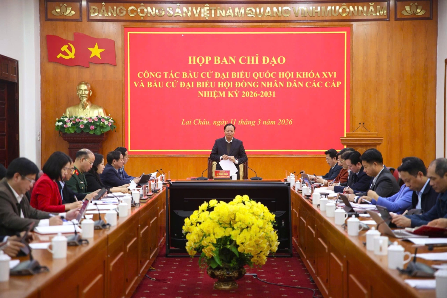 Quang cảnh cuộc họp tại điểm cầu tỉnh